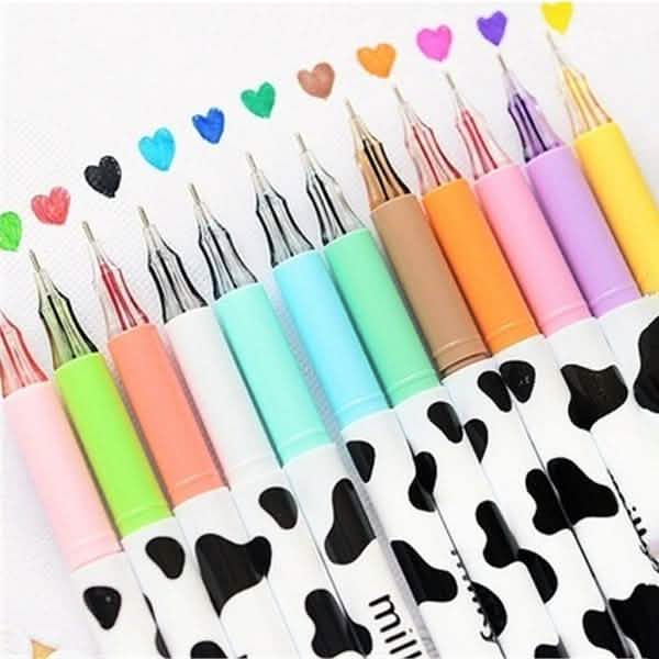 12-Piece Milky Cow Multicolor Gel Pen Set
