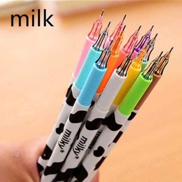 12-Piece Milky Cow Multicolor Gel Pen Set
