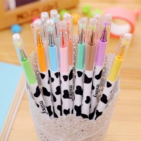 12-Piece Milky Cow Multicolor Gel Pen Set