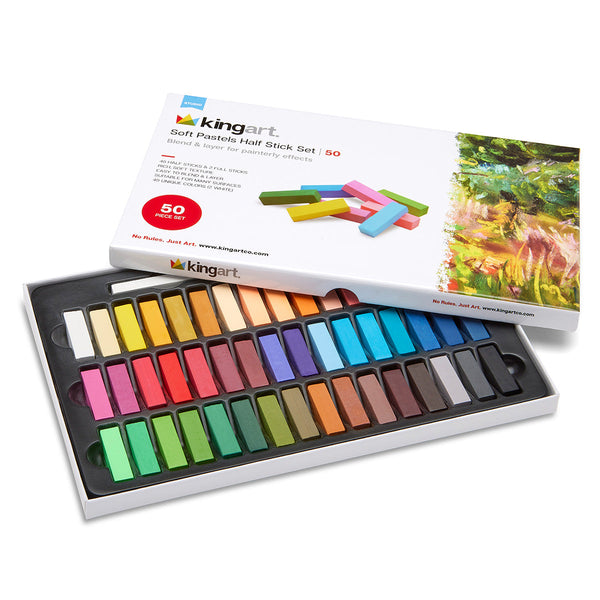 Soft Square Pastels Half Sticks 50-Piece Set