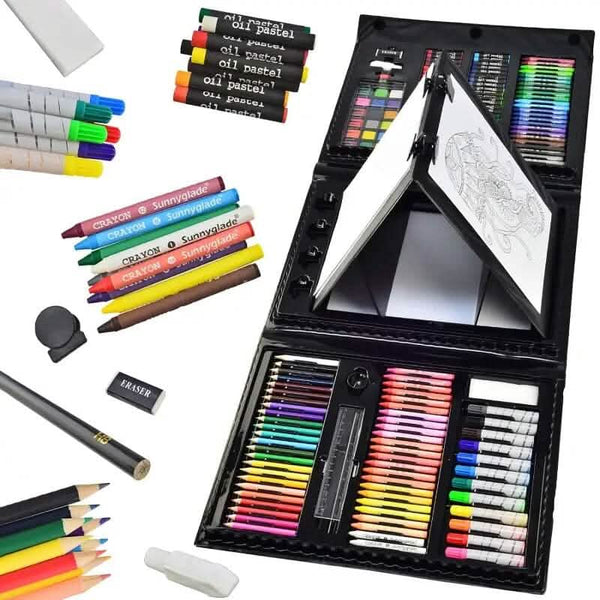 185-Piece Double-Sided Trifold Easel Art Kit