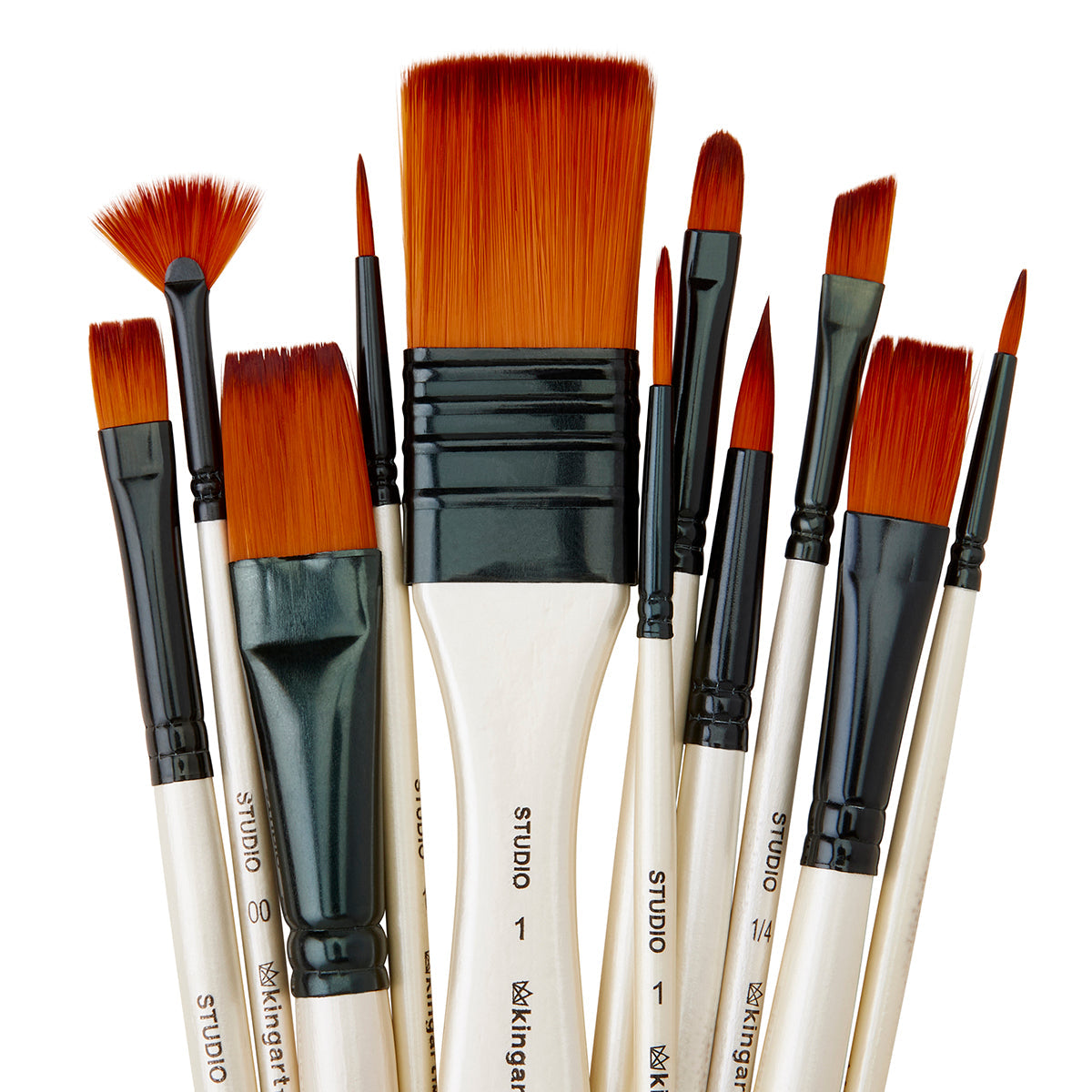 Studio Gold Nylon Brush Set For Acrylic Watercolor
