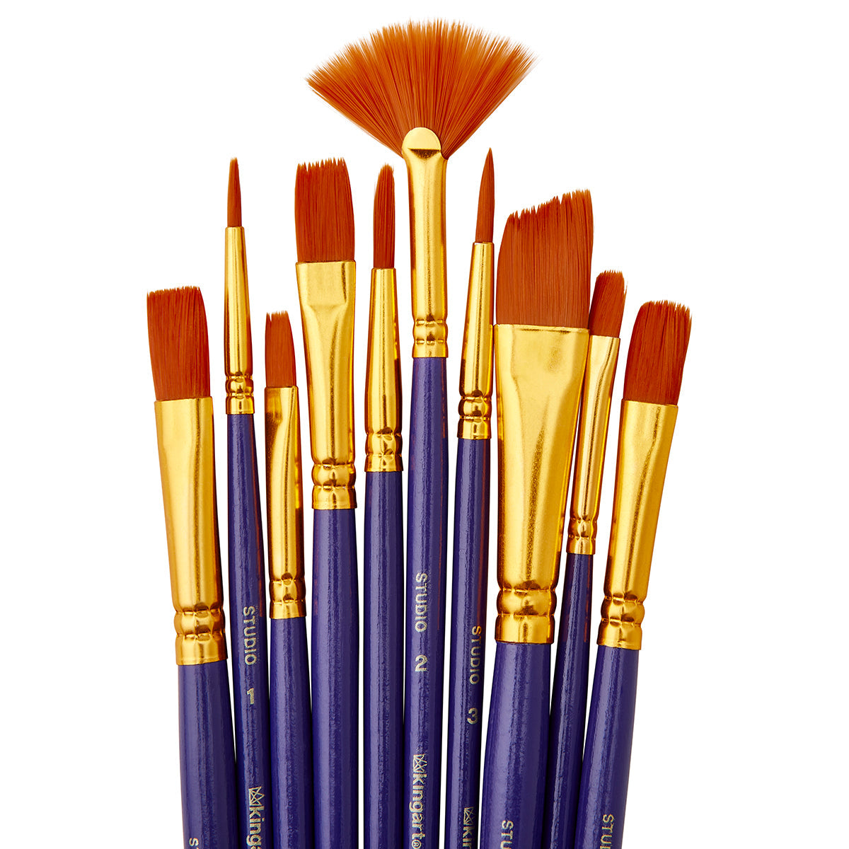 Studio Gold Nylon Brush Set For Acrylic Watercolor