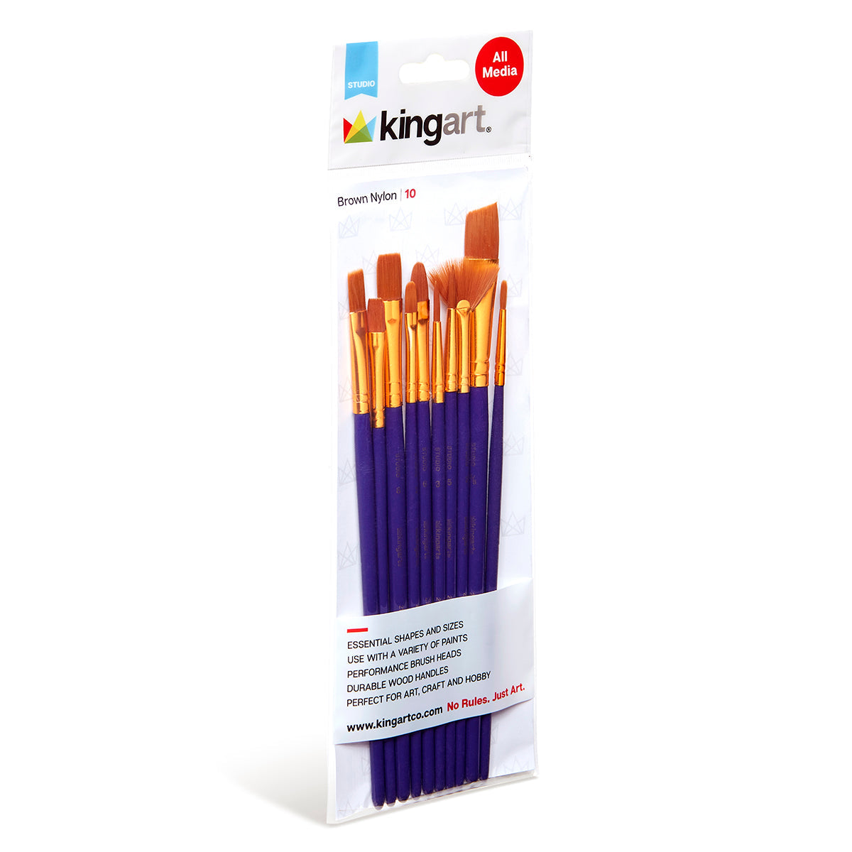 Studio Gold Nylon Brush Set For Acrylic Watercolor