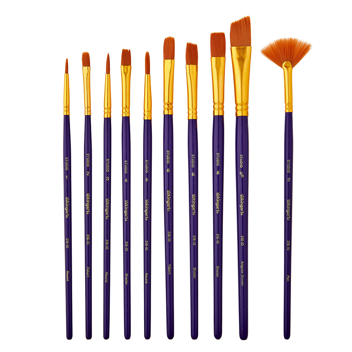Studio Gold Nylon Brush Set For Acrylic Watercolor