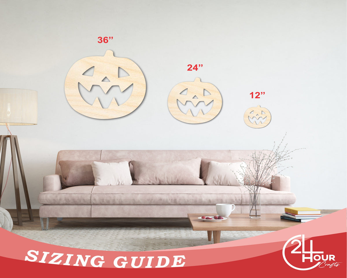 Unfinished Wood Jack-O-Lantern Shape | Craft Cutout | up to 46" DIY