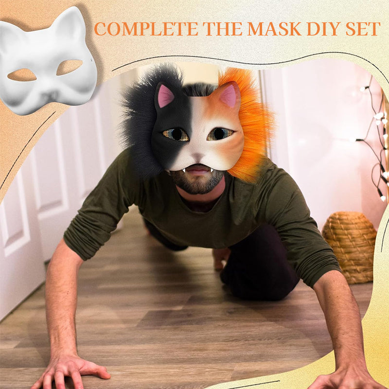 6-Piece Therian Cat Mask DIY Painting Craft Kit