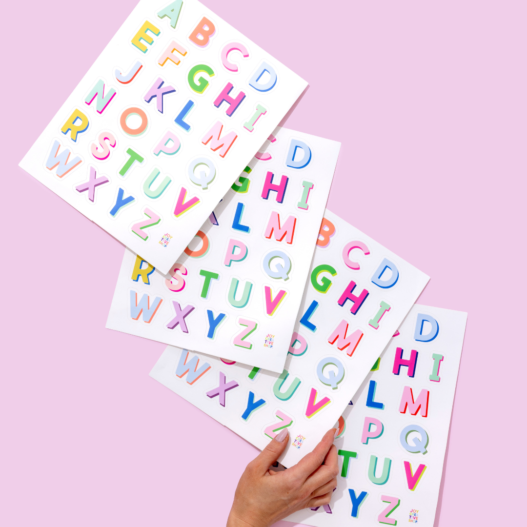 Bright Vinyl Alphabet Stickers A Through Z