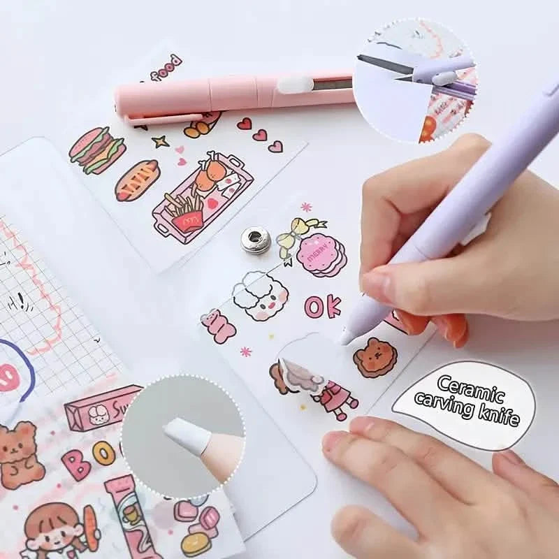 3-Pack 2-In-1 Pen Style Scissors Paper Cutter