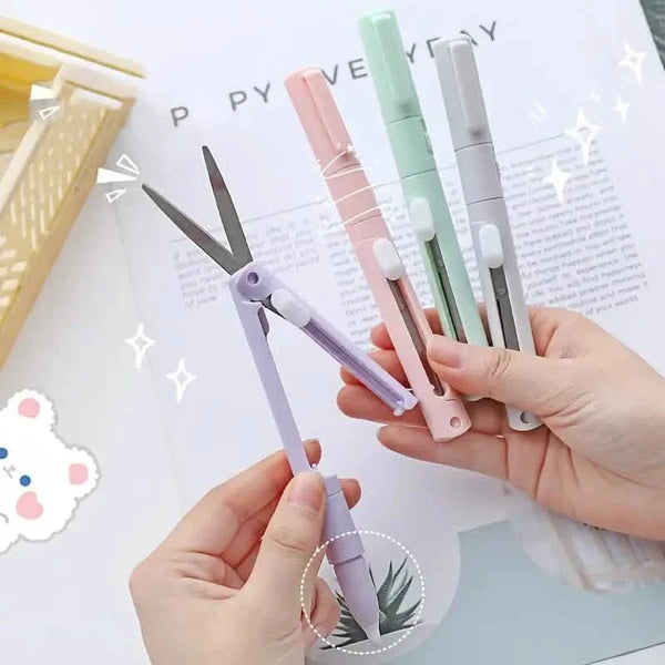 3-Pack 2-In-1 Pen Style Scissors Paper Cutter