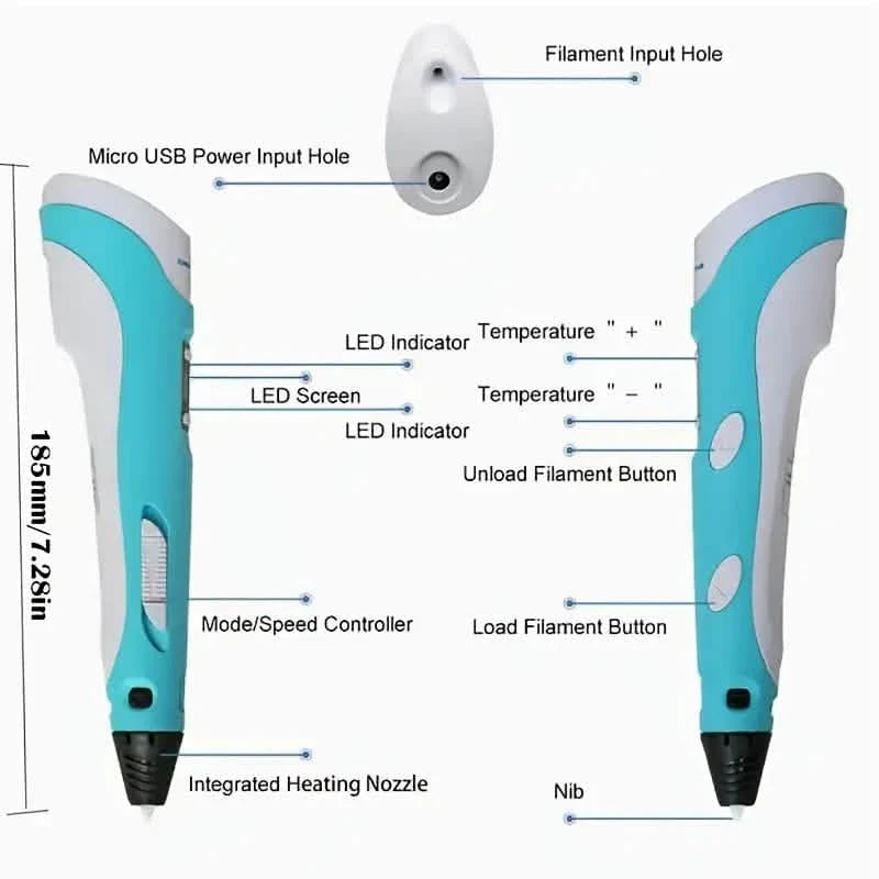 3D Printing Pen With Display For Creative Projects