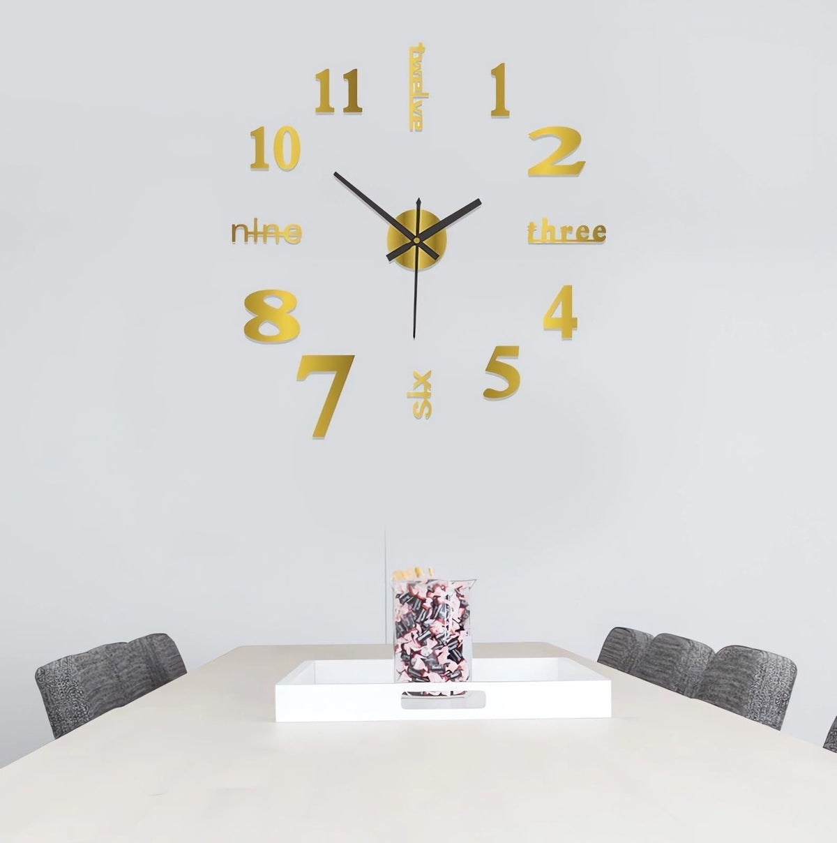 Home Use No-Drilling Required Digital Luminous Wall-Mounted Clock