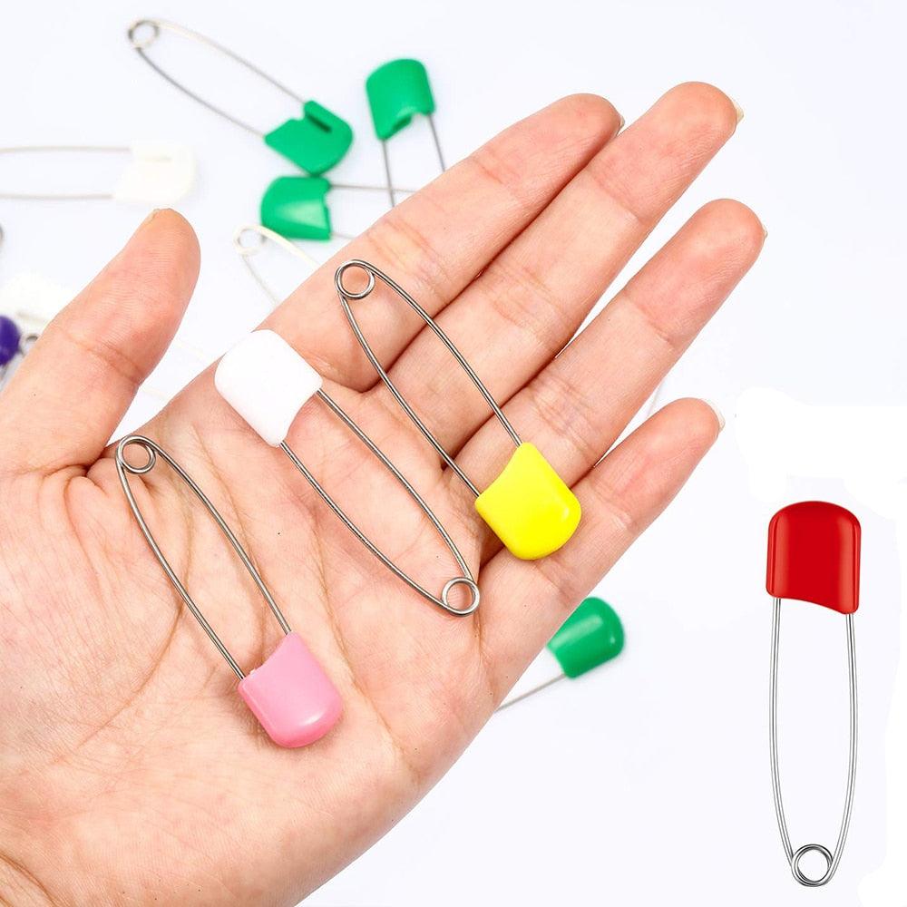 50-Piece Baby Safety Pins Plastic Head Sewing