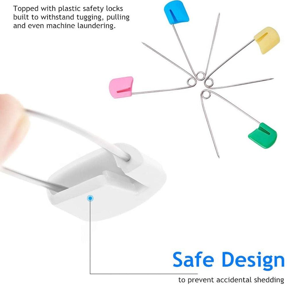 50-Piece Baby Safety Pins Plastic Head Sewing