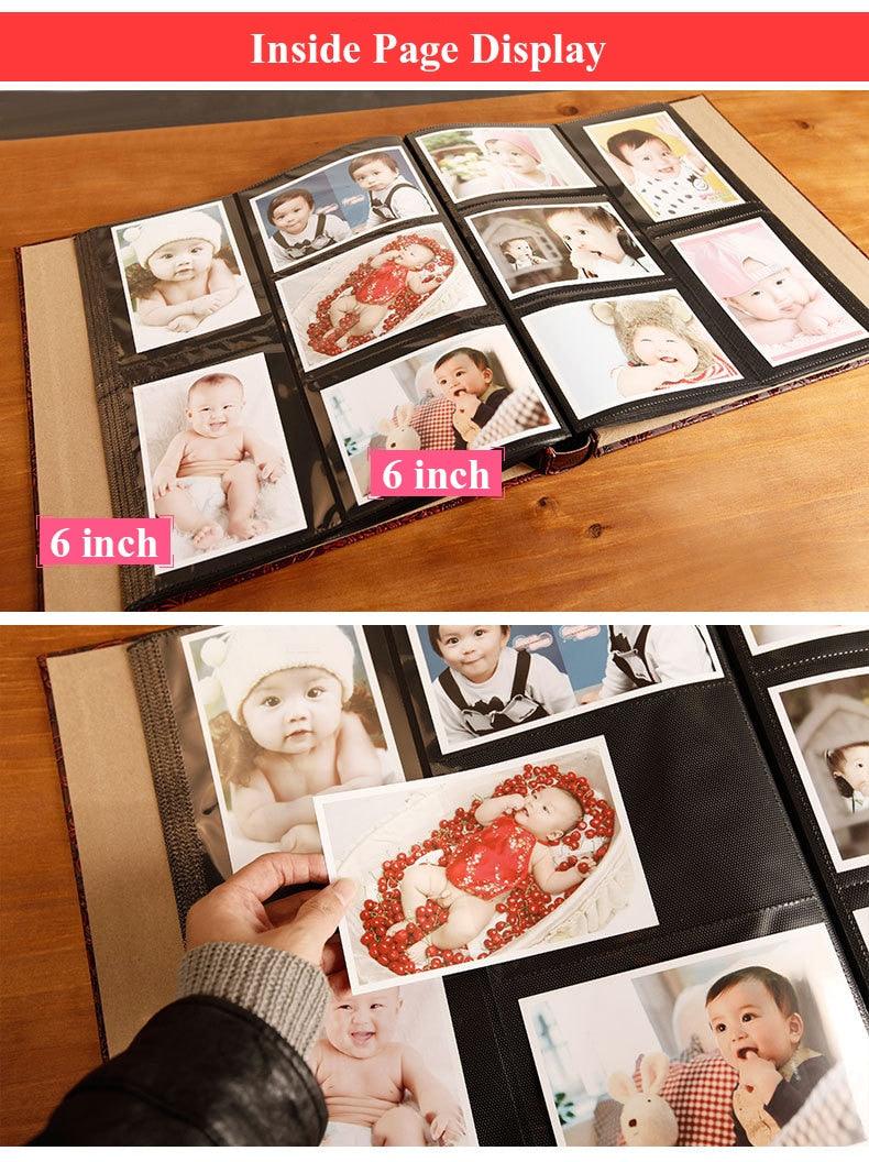 600-Sheet 6-Inch Retro PU Leather Photo Album