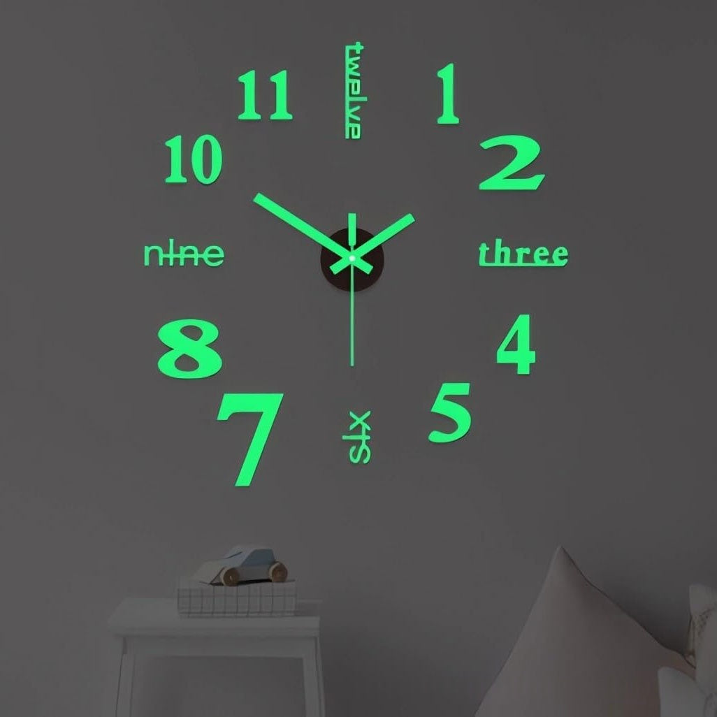 Home Use No-Drilling Required Digital Luminous Wall-Mounted Clock
