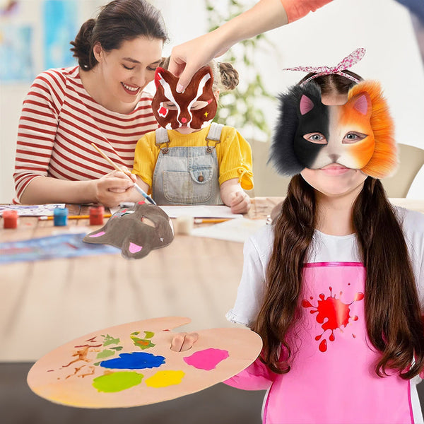 6-Piece Therian Cat Mask DIY Painting Craft Kit