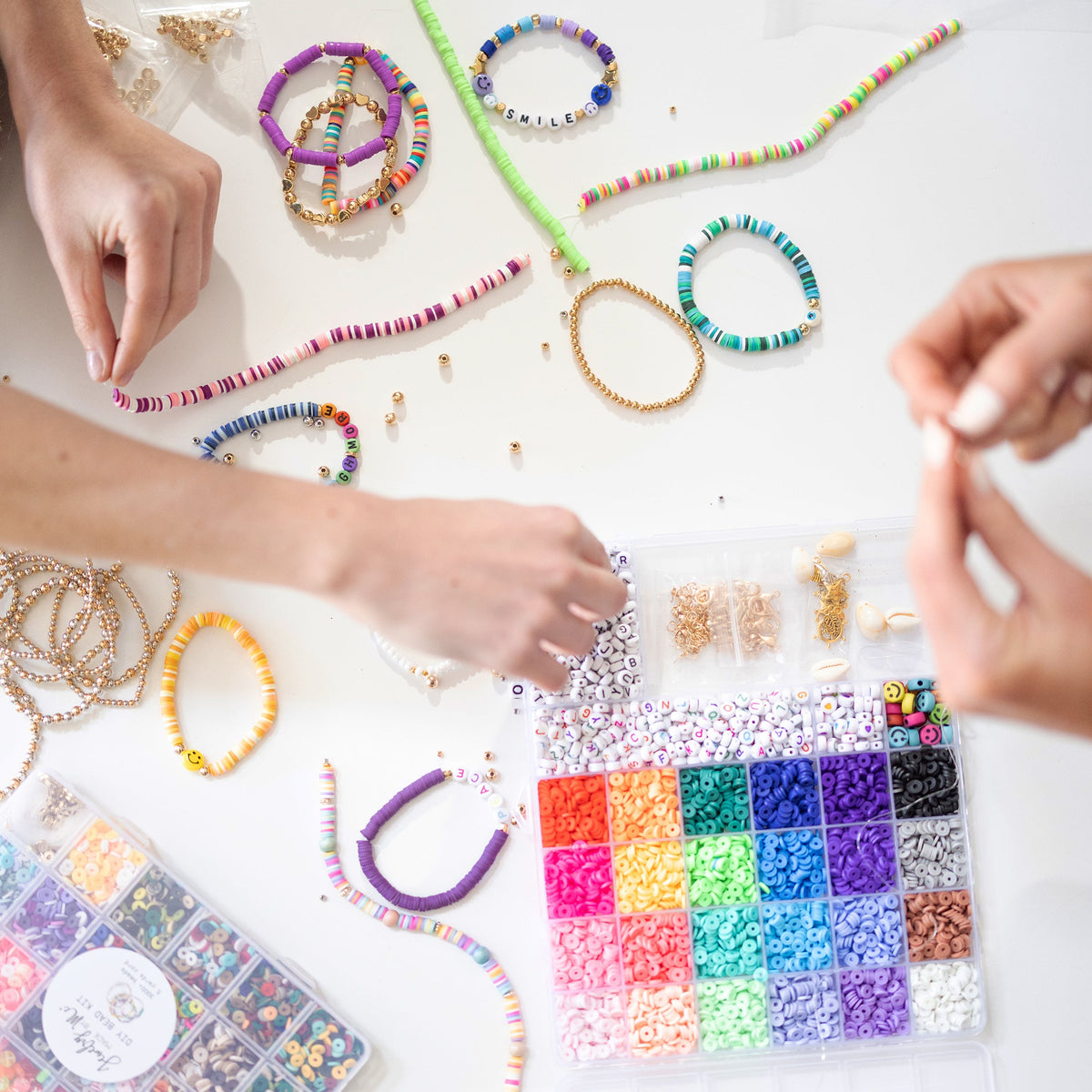 Multicolor Alphabet Heishi Happy Face DIY Jewelry Kit