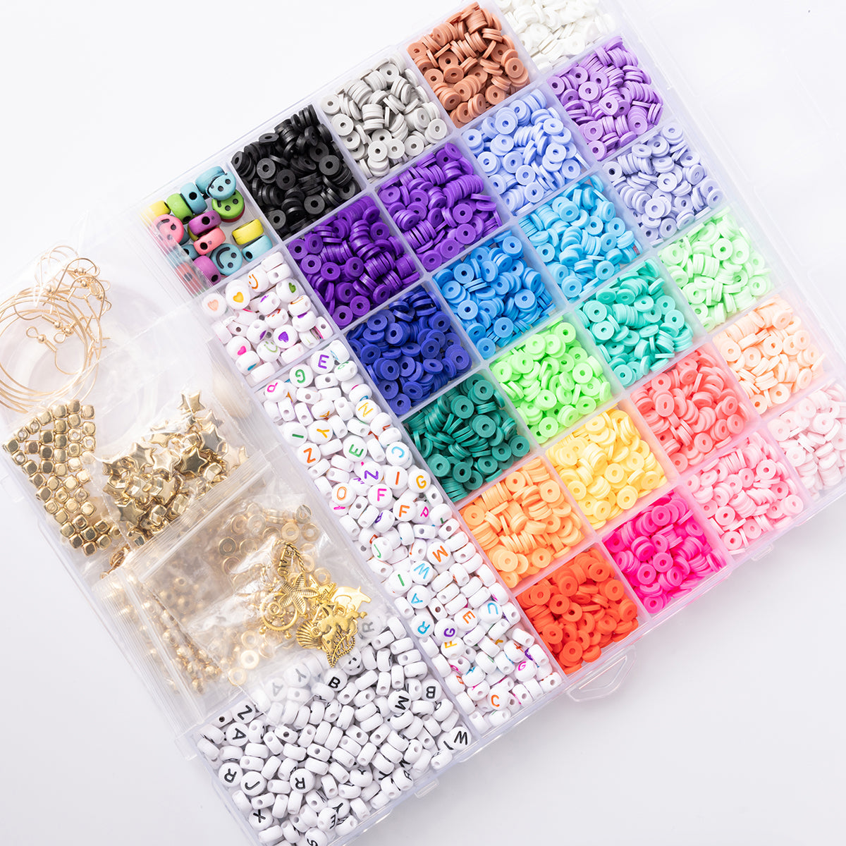 Multicolor Alphabet Heishi Happy Face DIY Jewelry Kit