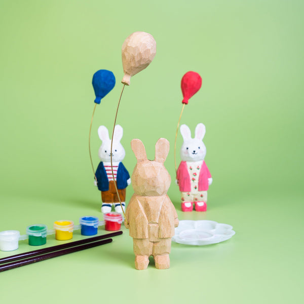 DIY Wooden Bunny Balloon Painting Kit Craft