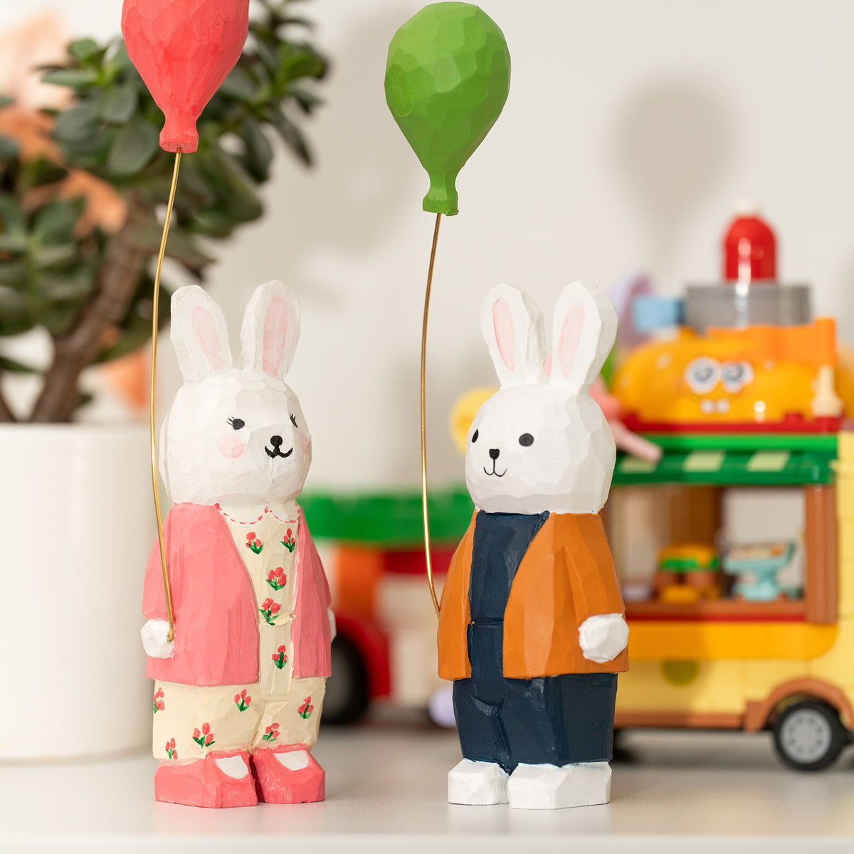 DIY Wooden Bunny Balloon Painting Kit Craft