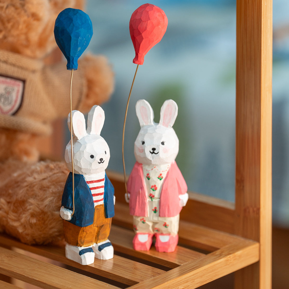 DIY Wooden Bunny Balloon Painting Kit Craft