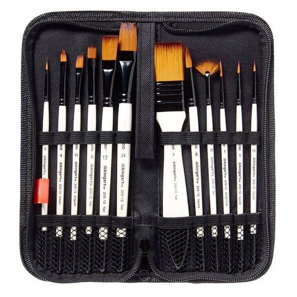 Studio Gold Nylon Brush Set For Acrylic Watercolor