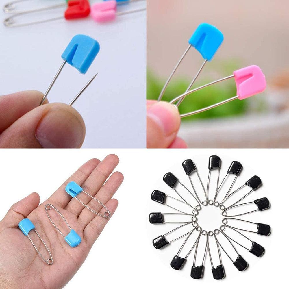 50-Piece Baby Safety Pins Plastic Head Sewing