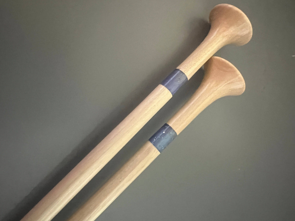 Purple Glitter Resin Maple Knitting Needles Set