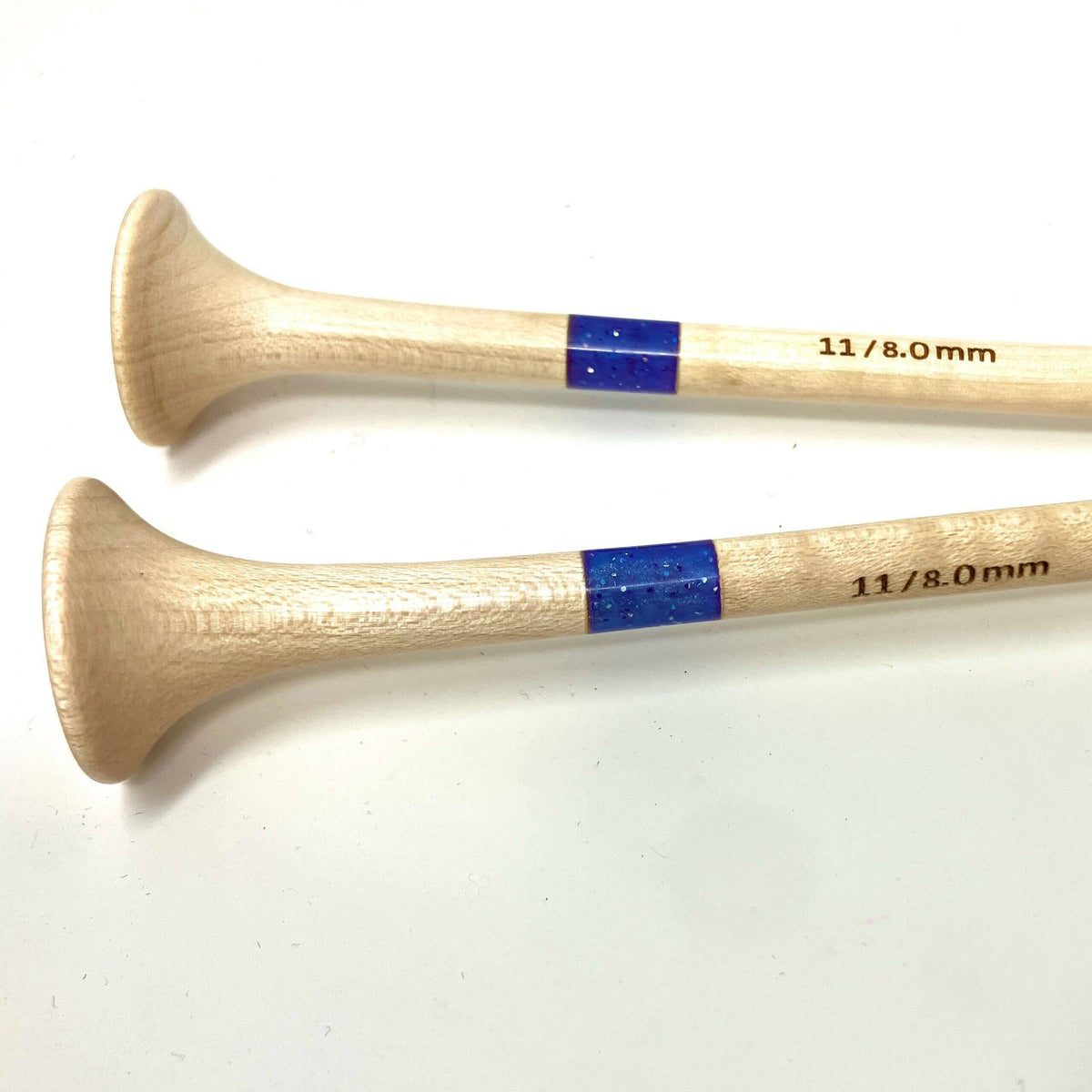 Purple Glitter Resin Maple Knitting Needles Set