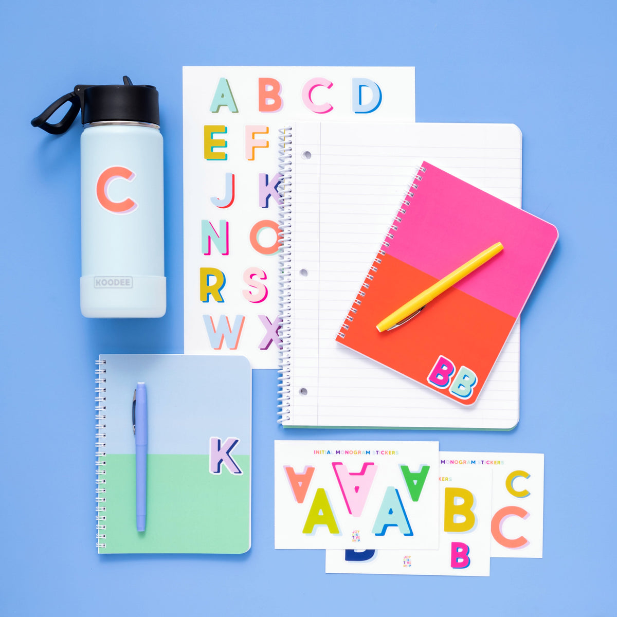 Bright Vinyl Alphabet Stickers A Through Z