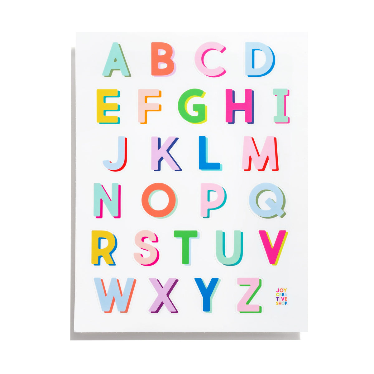 Bright Vinyl Alphabet Stickers A Through Z