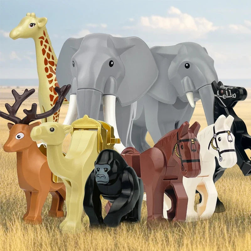 Farm Zoo Animal Building Blocks Educational Set