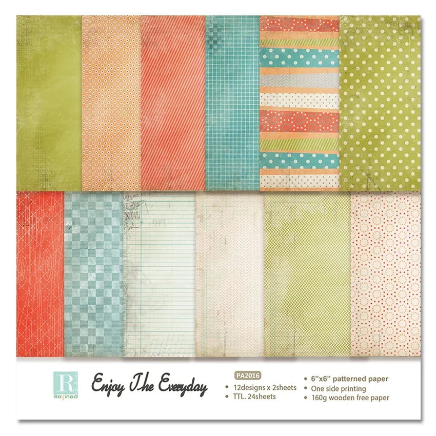 24-Sheet Double Sided Scrapbooking Craft Paper Set