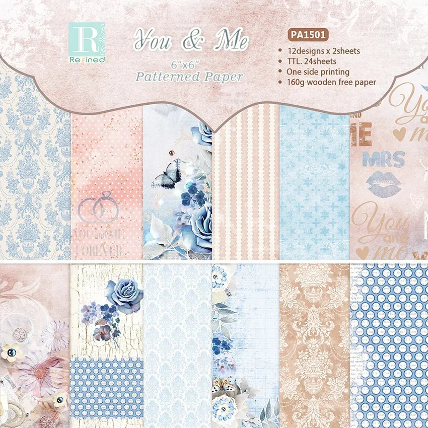 Floral Craft Paper Pad 24 Sheets 6-Inch