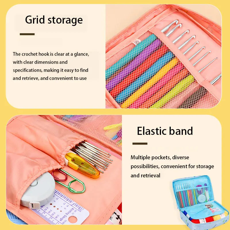 Beginner Crochet Kit With Hooks Yarn Portable Set