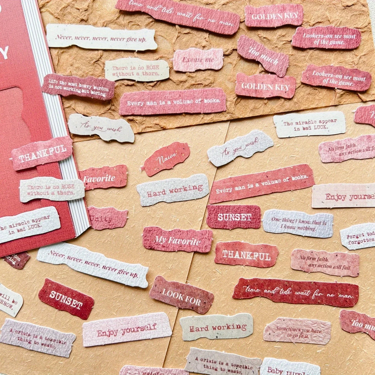 50-Piece English Label Sticker Junk Journal Kit