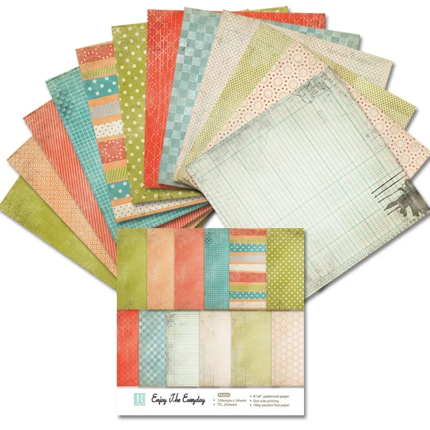 24-Sheet Double Sided Scrapbooking Craft Paper Set