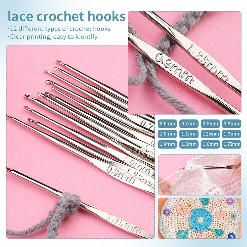 Crochet Hook Set With Knitting Accessories Bag