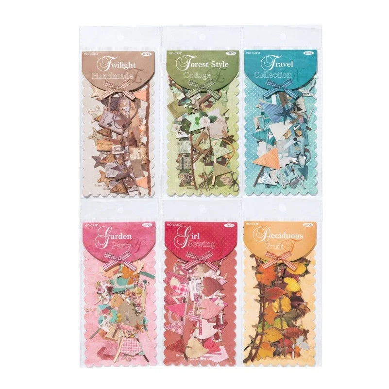 10-Piece Vintage Festival Landscape Scrapbook Sticker Pack