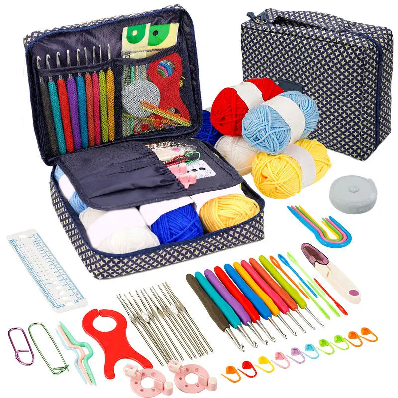Beginner Crochet Kit With Hooks Yarn Portable Set