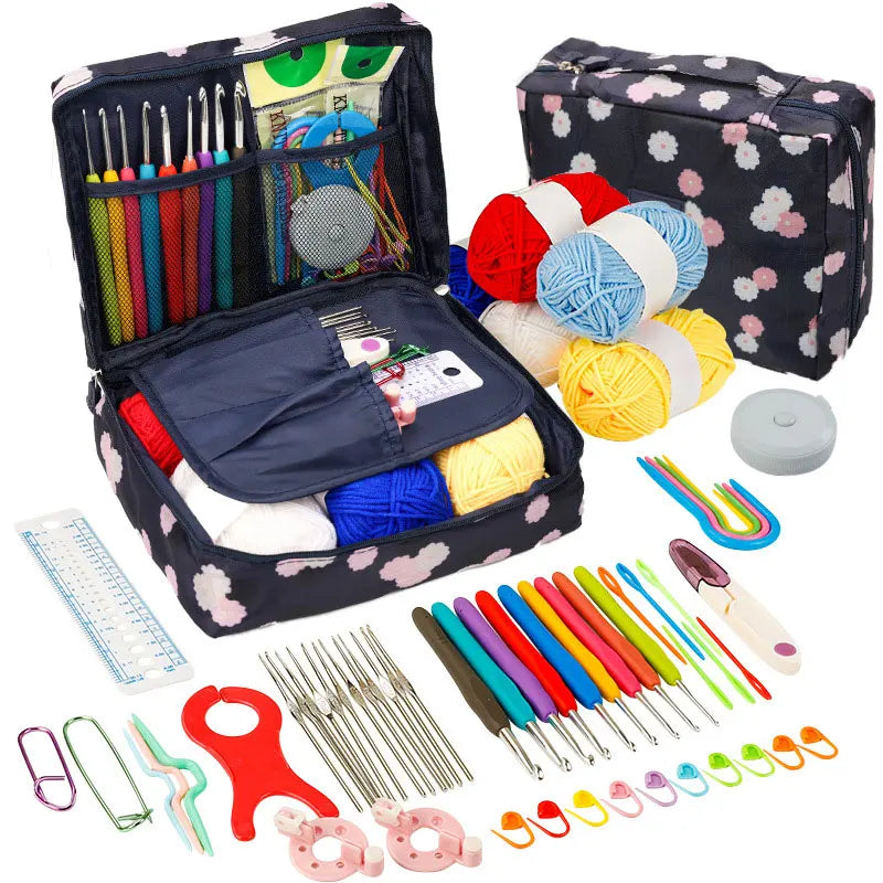 Beginner Crochet Kit With Hooks Yarn Portable Set