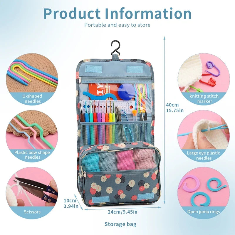 Crochet Hook Set With Knitting Accessories Bag