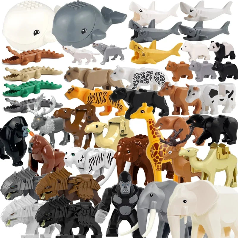 Farm Zoo Animal Building Blocks Educational Set