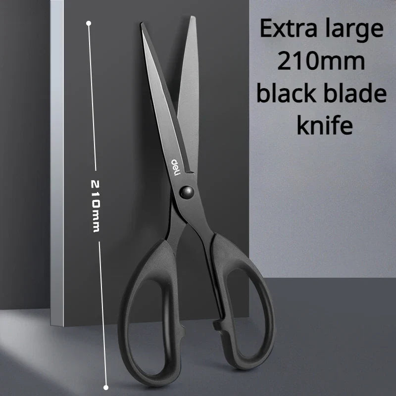 Deli Black Stainless Steel Scissors Office Home Cutting