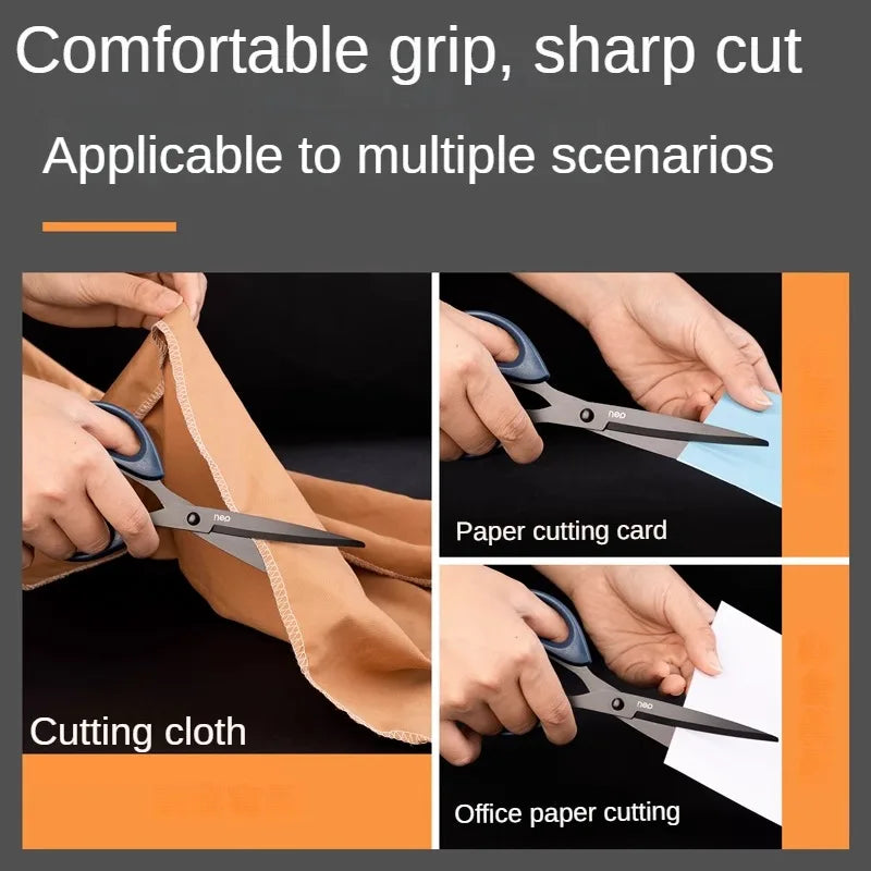 Deli Black Stainless Steel Scissors Office Home Cutting