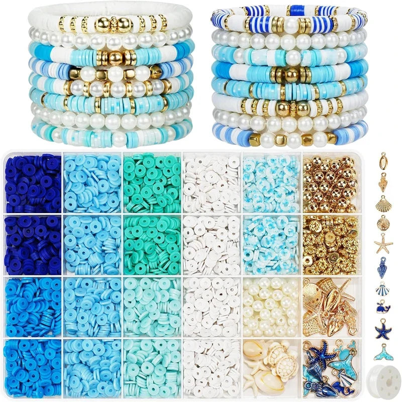Ocean Summer Friendship Bracelet DIY Clay Bead Kit