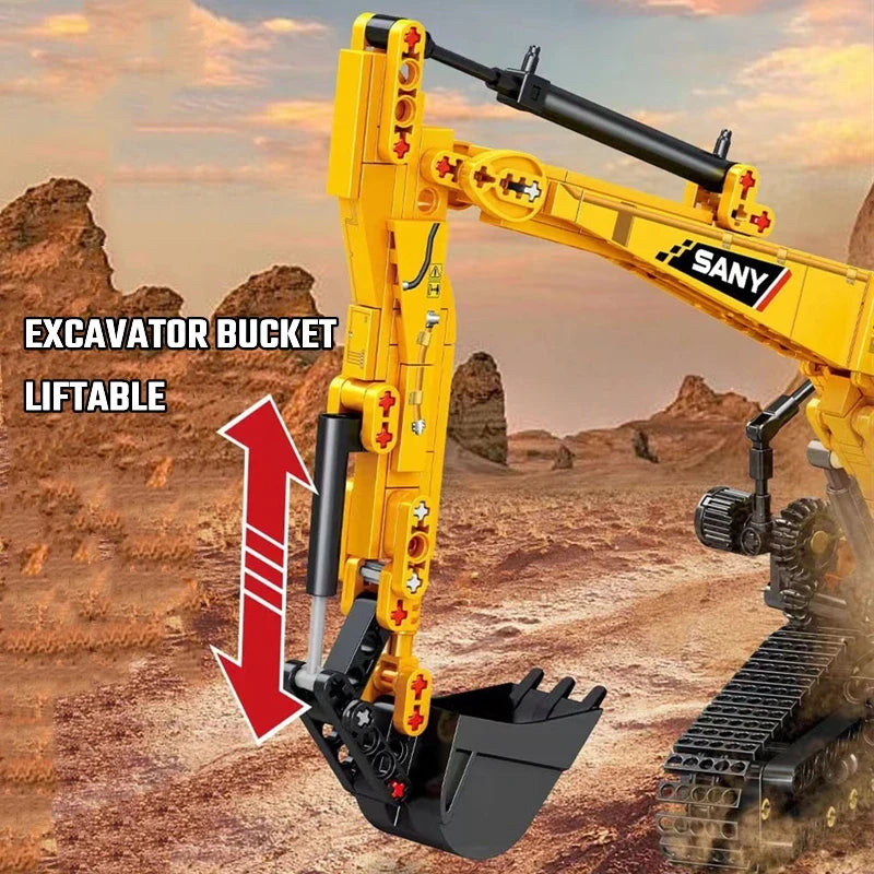 1022-Piece Excavator Construction Building Set