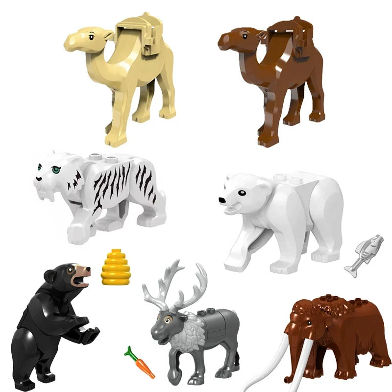 Farm Zoo Animal Building Blocks Educational Set