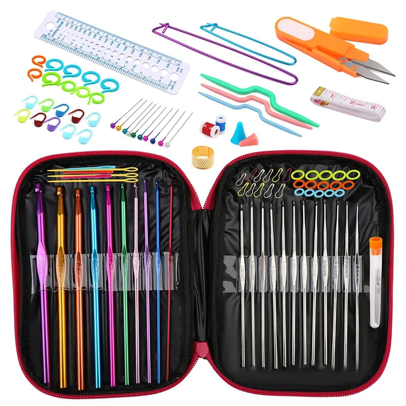 Crochet Hook Set With Knitting Accessories Bag